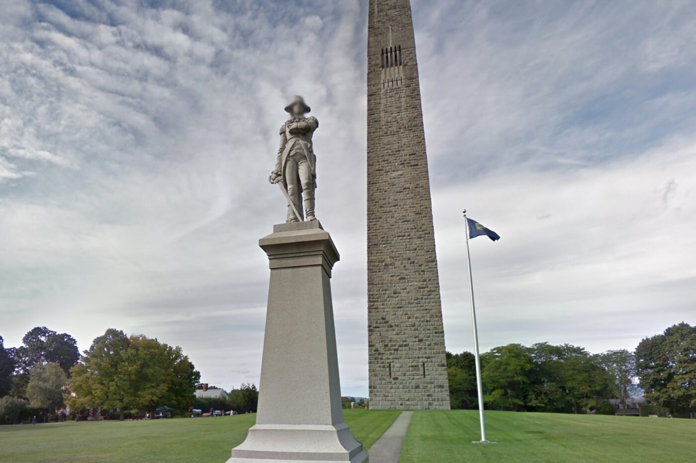 55. Bennington Battle Monument and Seth Warner Statue. Bennington, Vermont